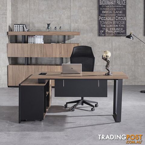 ADRIANO Executive Office Desk with Right Return 1.8M - Light Brown - WF-EW003-R - 9334719003832