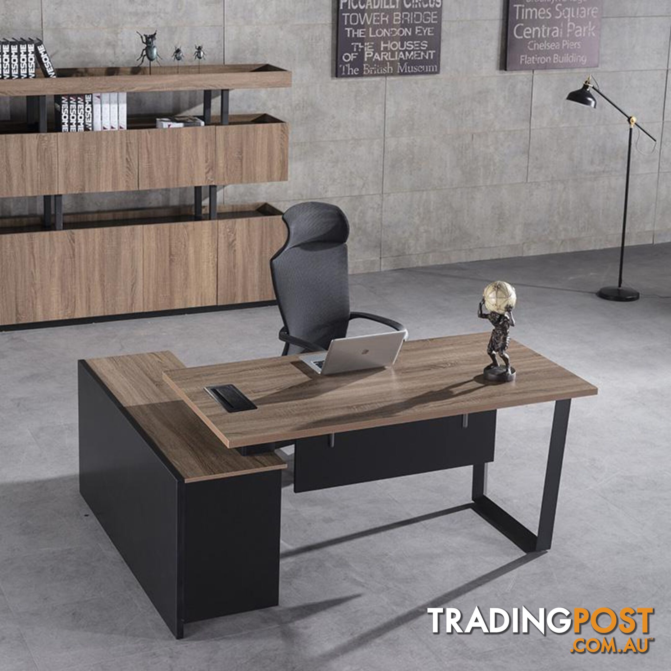 ADRIANO Executive Office Desk with Right Return 1.8M - Light Brown - WF-EW003-R - 9334719003832