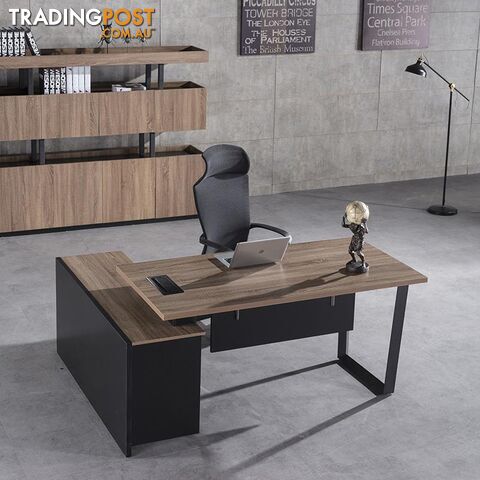 ADRIANO Executive Office Desk with Right Return 1.8M - Light Brown - WF-EW003-R - 9334719003832