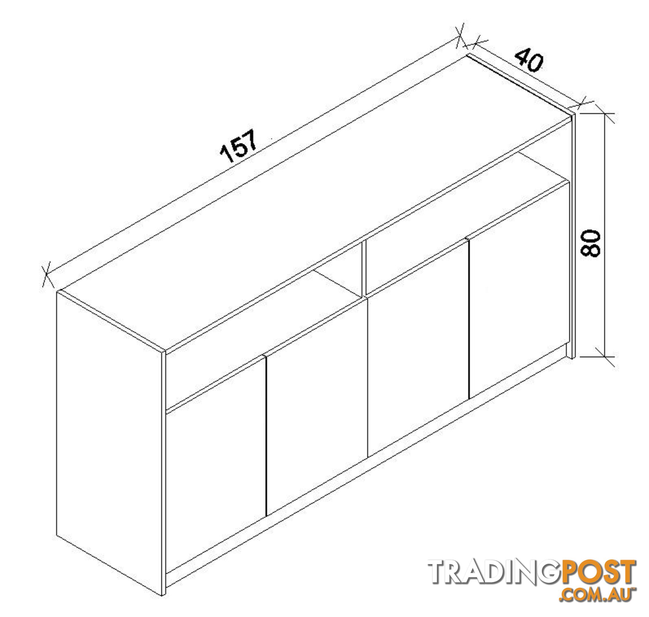 ARTO Credenza Cabinet Large 1.57M - Warm Oak & Black - WF-NWS006 - 9334719004334