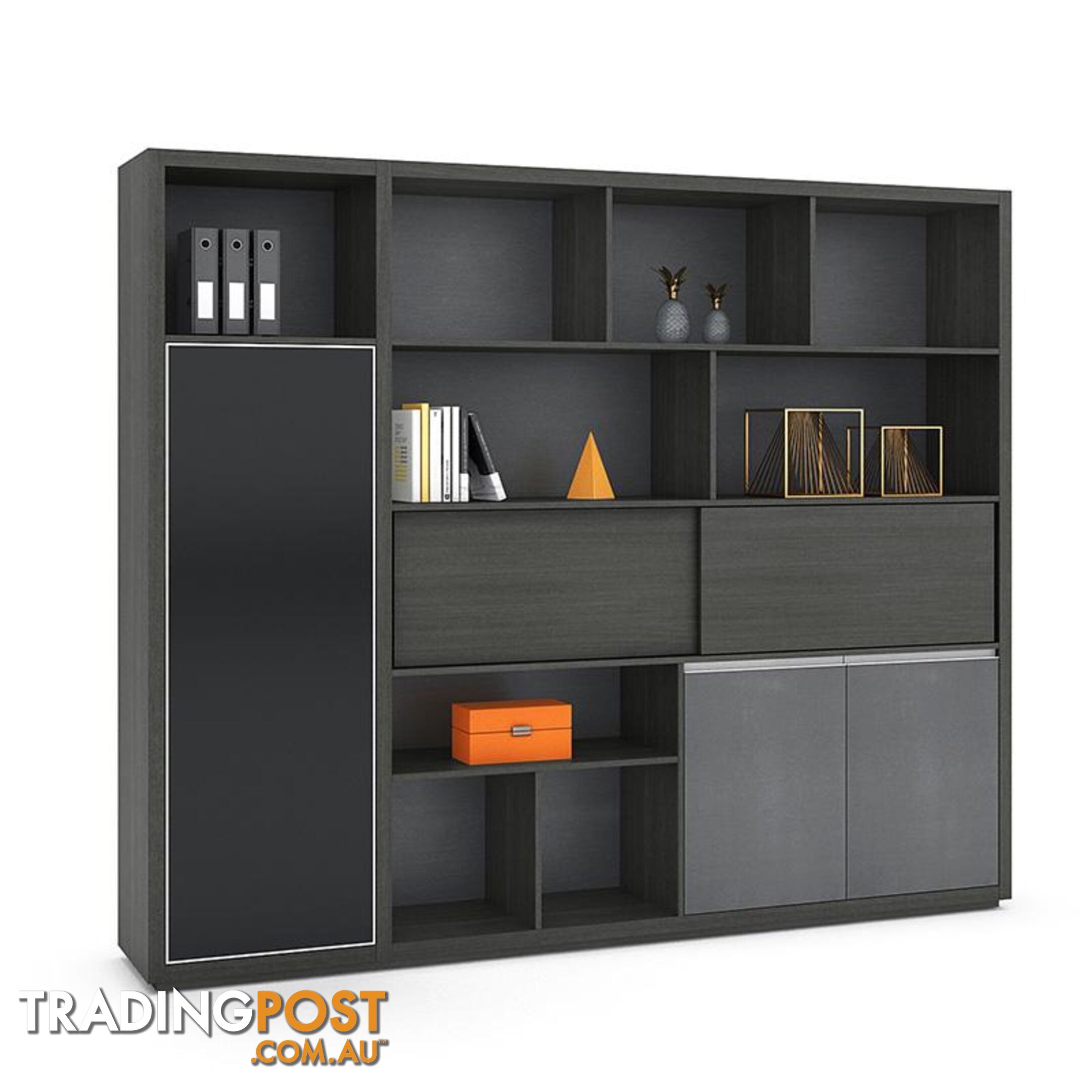 MATEES Display Unit 2.4M - Grey/ Brown - DF-BJSS0224 - 9334719010069