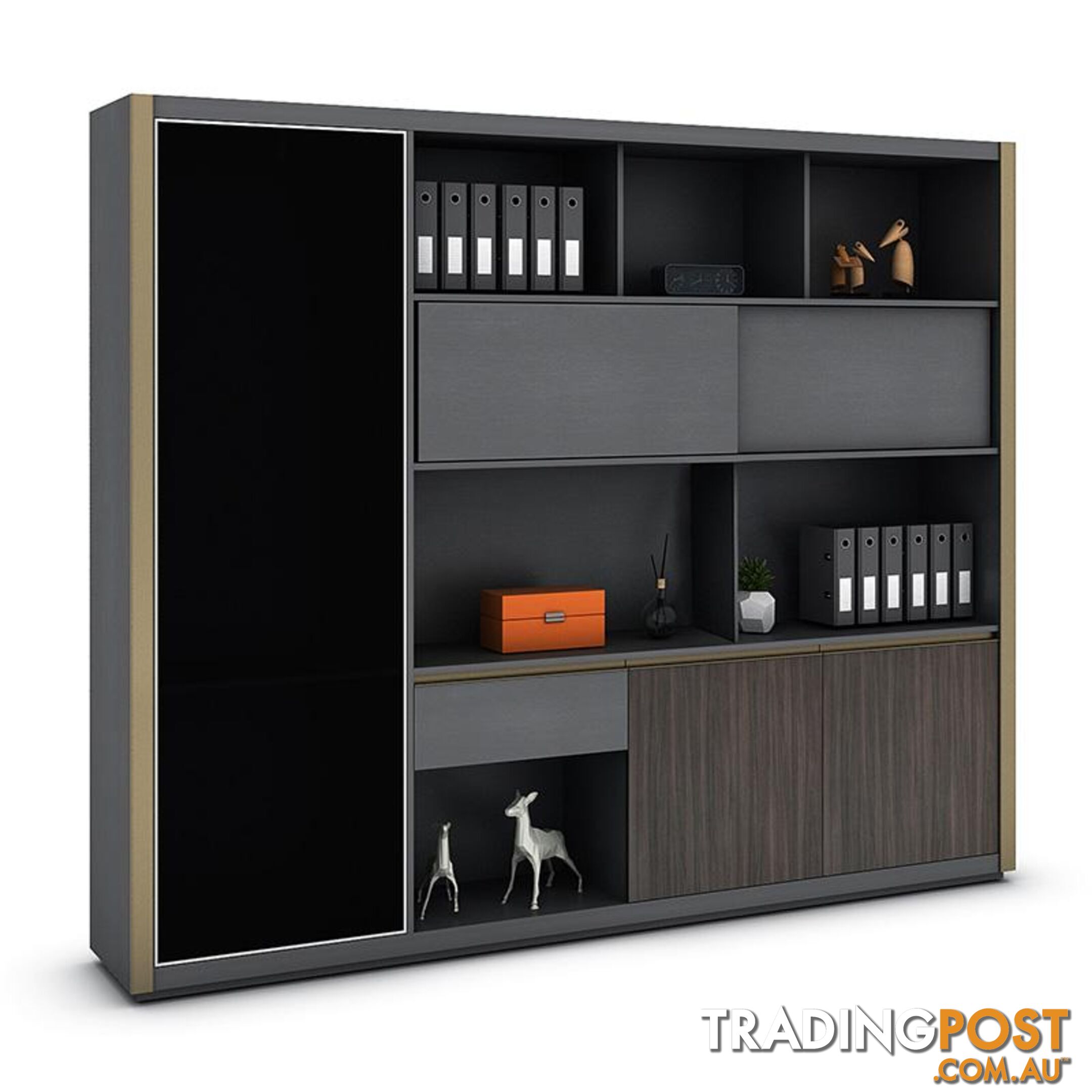 KAISON Display Unit 240cm - Dark Oak - DF-BOS-S3124 - 9334719004082