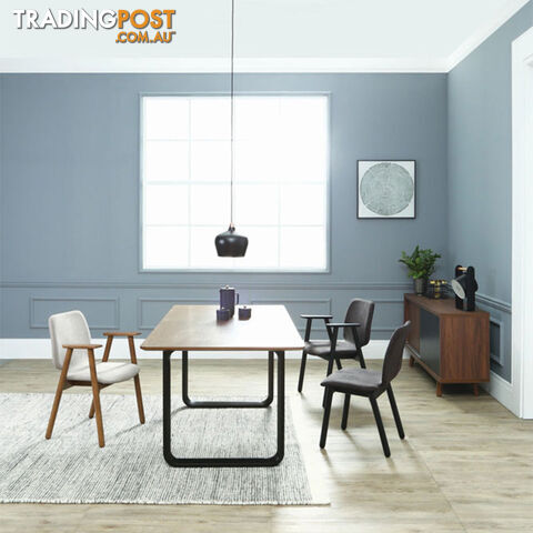 ULMER Dining Table 180cm - Black Ash & White Grey - ULMER18_DT114-164 - 9334719003566