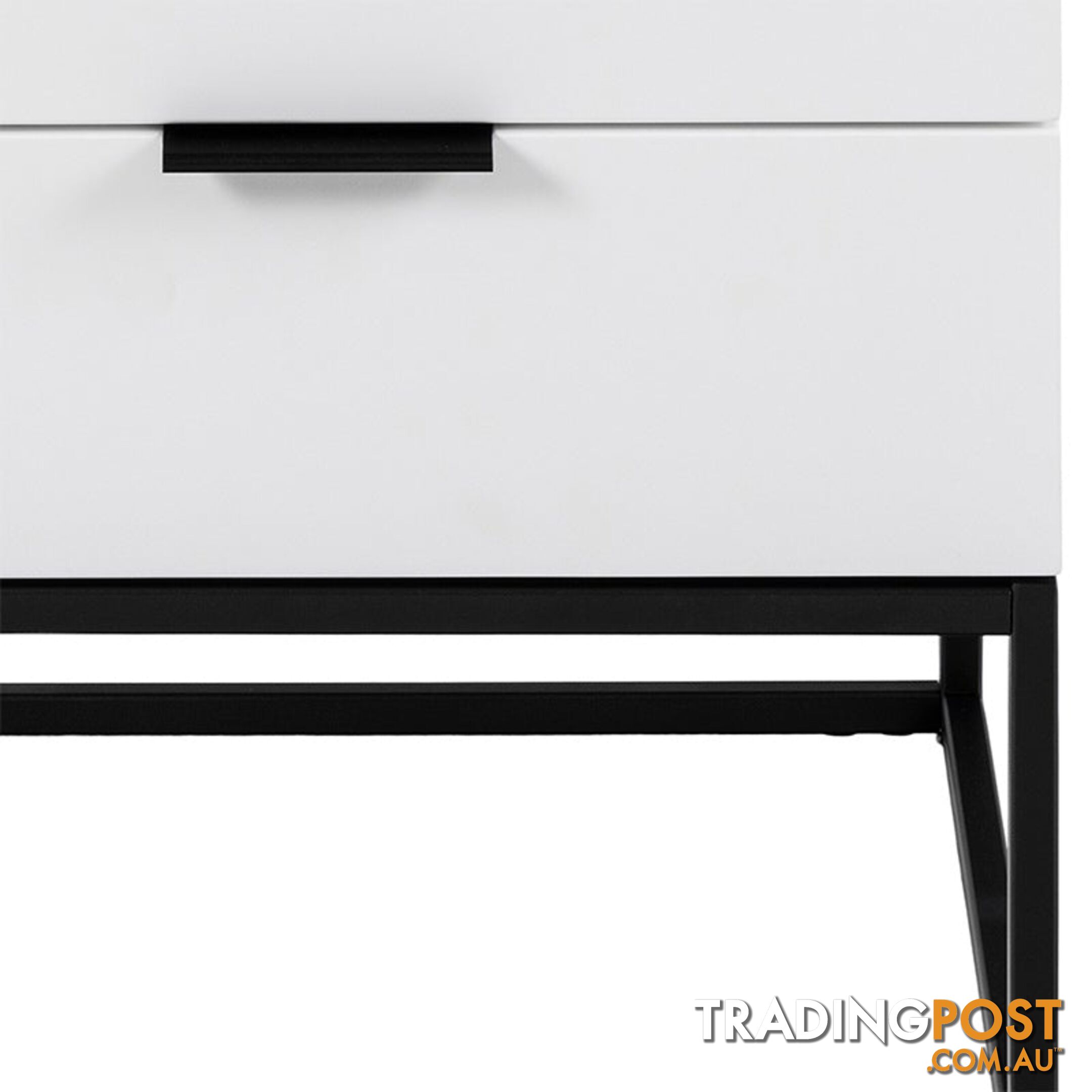 SVANA Bedside Table 40cm - White & Black - AC-0000094124 - 5713941207333