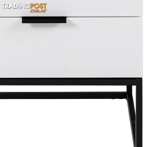 SVANA Bedside Table 40cm - White & Black - AC-0000094124 - 5713941207333