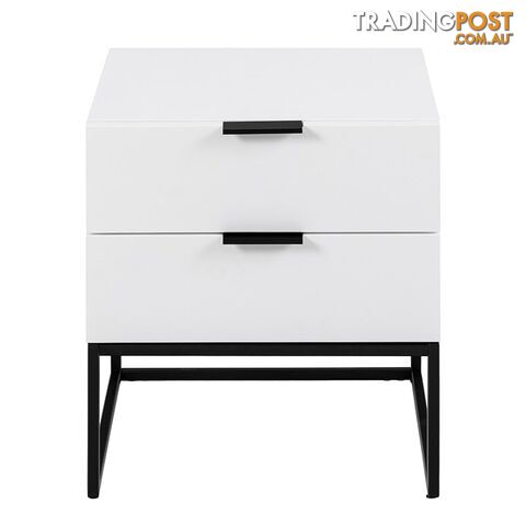 SVANA Bedside Table 40cm - White & Black - AC-0000094124 - 5713941207333