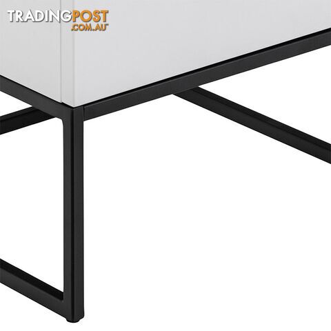 SVANA Bedside Table 40cm - White & Black - AC-0000094124 - 5713941207333