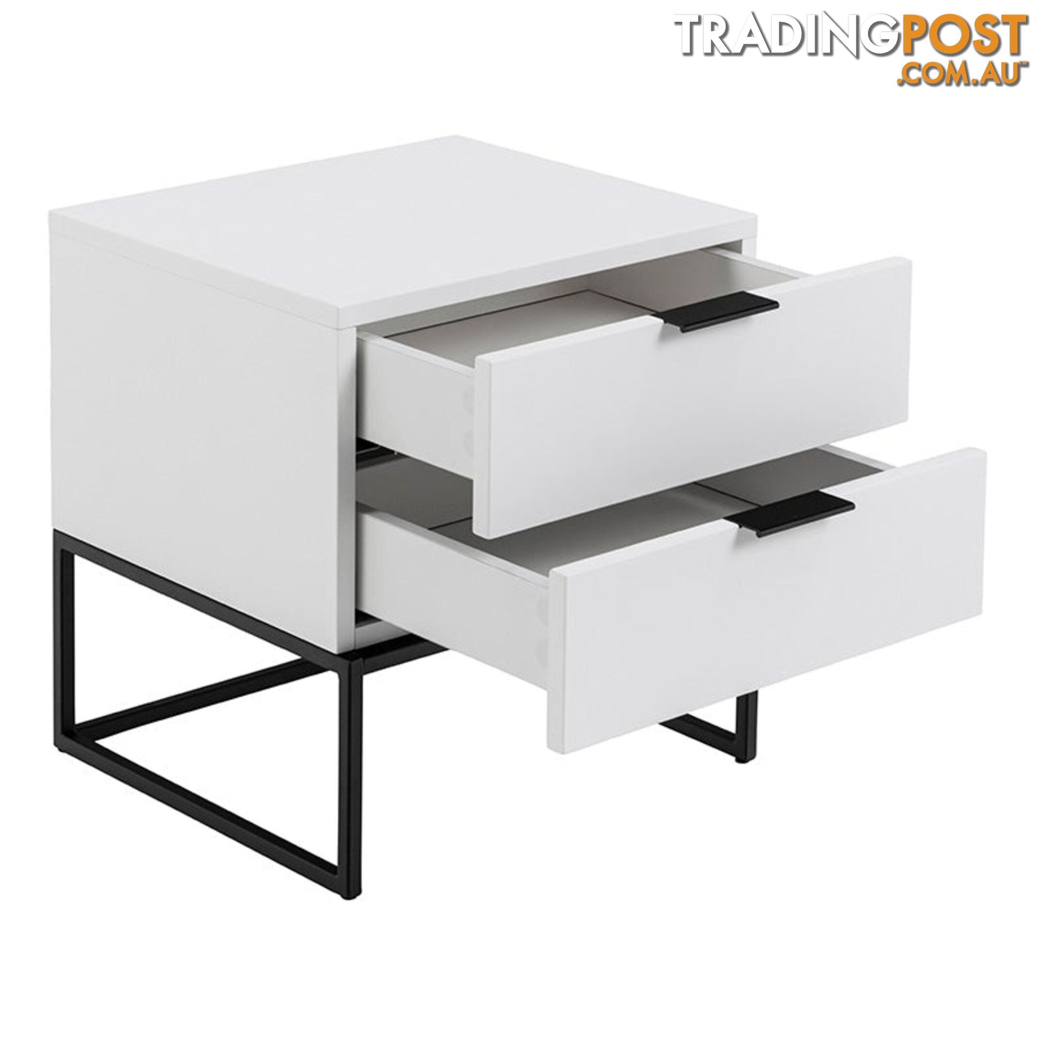 SVANA Bedside Table 40cm - White & Black - AC-0000094124 - 5713941207333