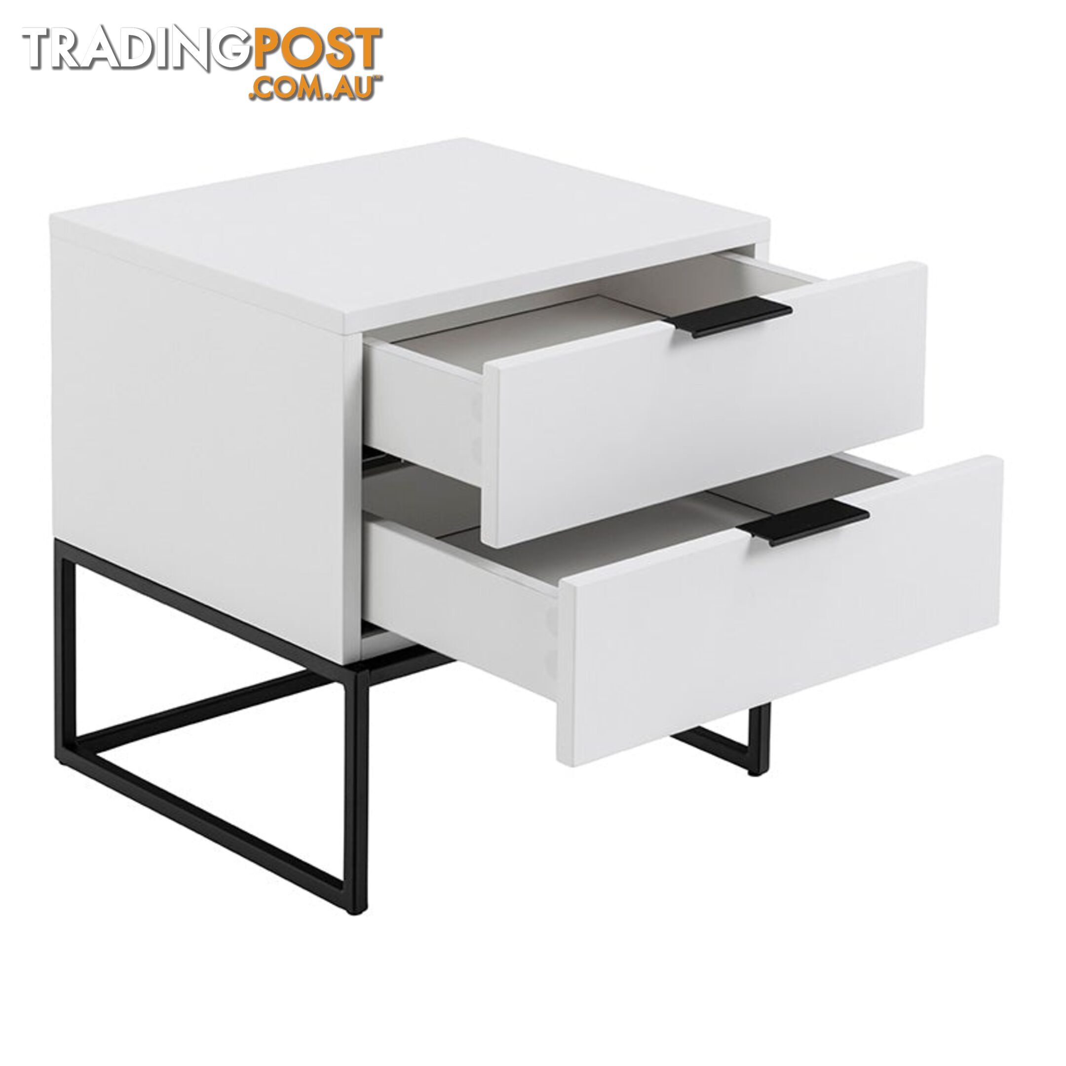 SVANA Bedside Table 40cm - White & Black - AC-0000094124 - 5713941207333