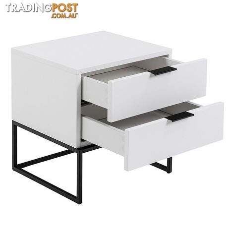 SVANA Bedside Table 40cm - White & Black - AC-0000094124 - 5713941207333