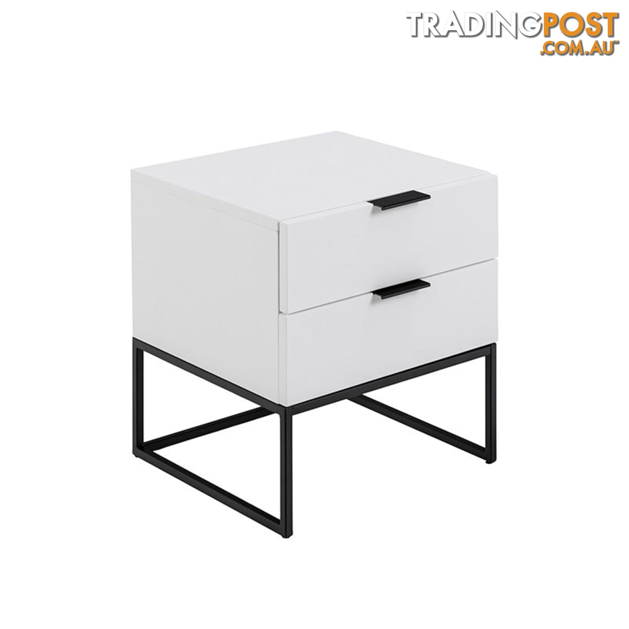 SVANA Bedside Table 40cm - White & Black - AC-0000094124 - 5713941207333