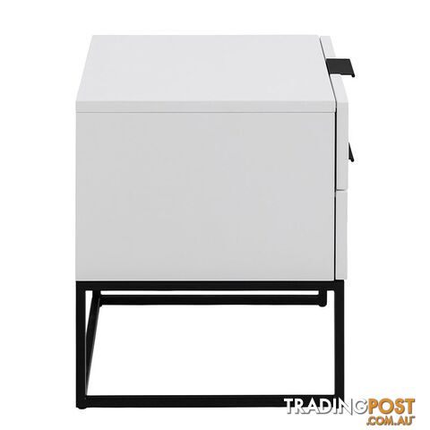 SVANA Bedside Table 40cm - White & Black - AC-0000094124 - 5713941207333