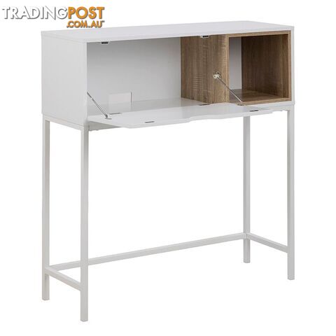 BATLEY Study Desk Console 91.5cm - White & Natural - AC-0000081946 - 5713941068095