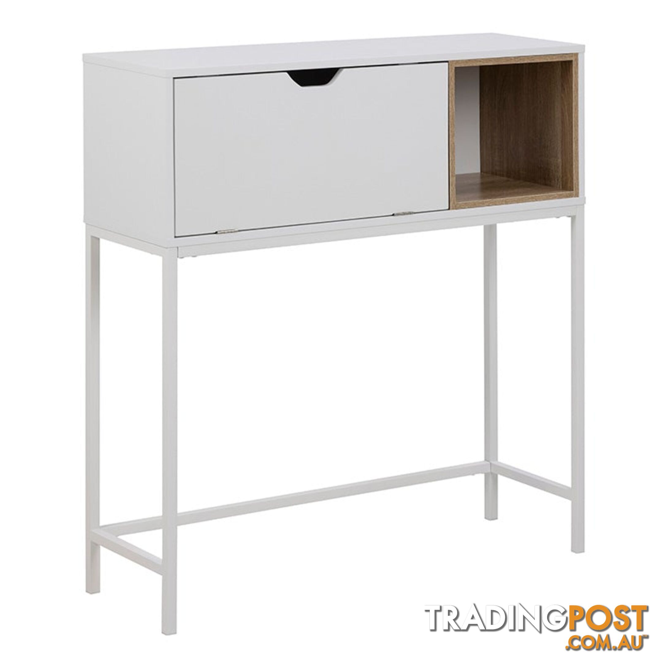 BATLEY Study Desk Console 91.5cm - White & Natural - AC-0000081946 - 5713941068095