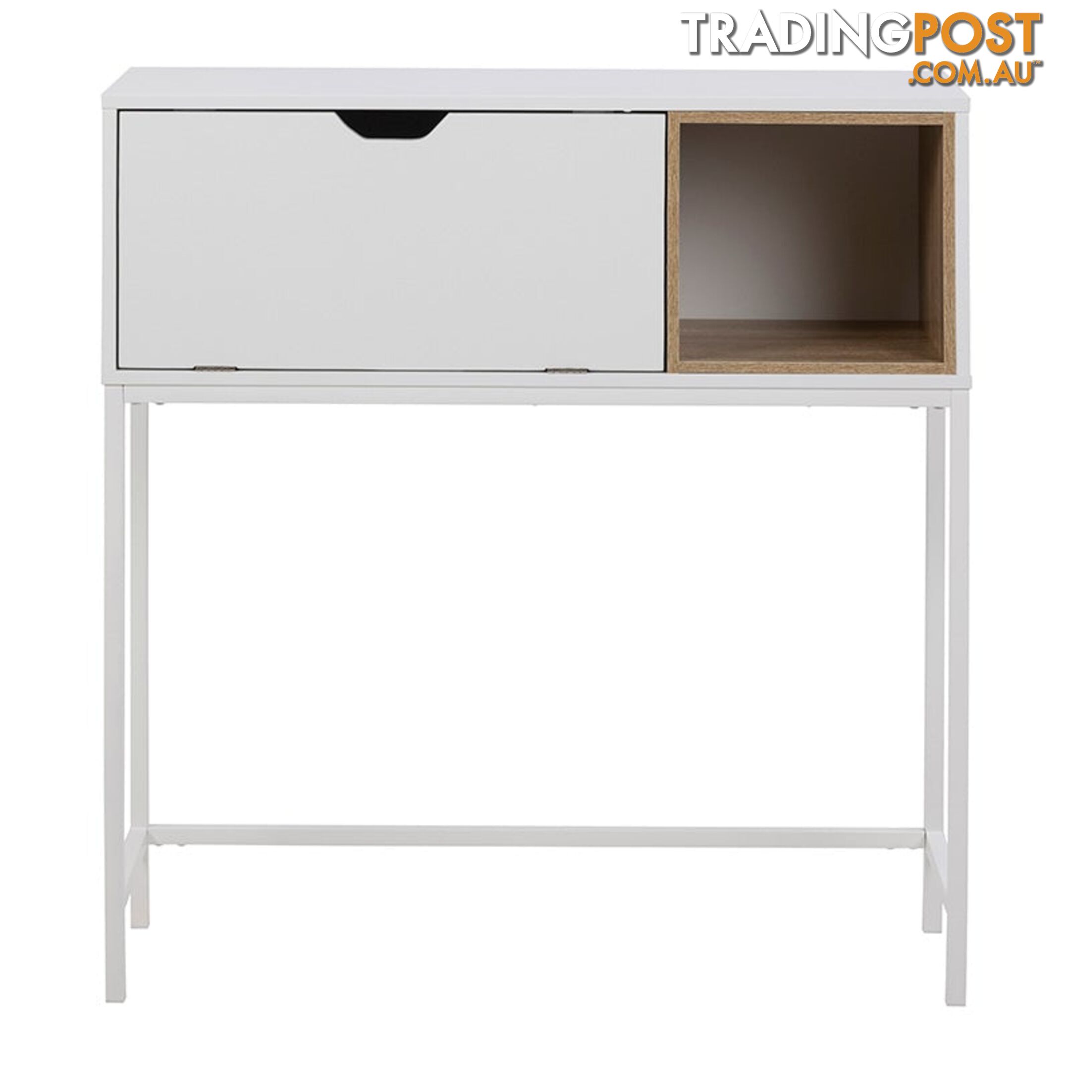 BATLEY Study Desk Console 91.5cm - White & Natural - AC-0000081946 - 5713941068095