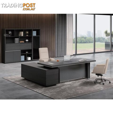 MATEES Executive Desk Reversible  2.0M - Grey/ Brown - DF-BJSD1120 - 9334719010342