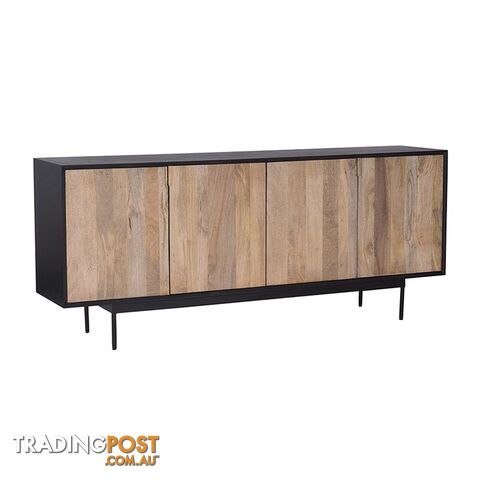 RADLEY Sideboard 180 cm Solid Mango Wood - Natural & Black - LX-2104 - 9334719011943