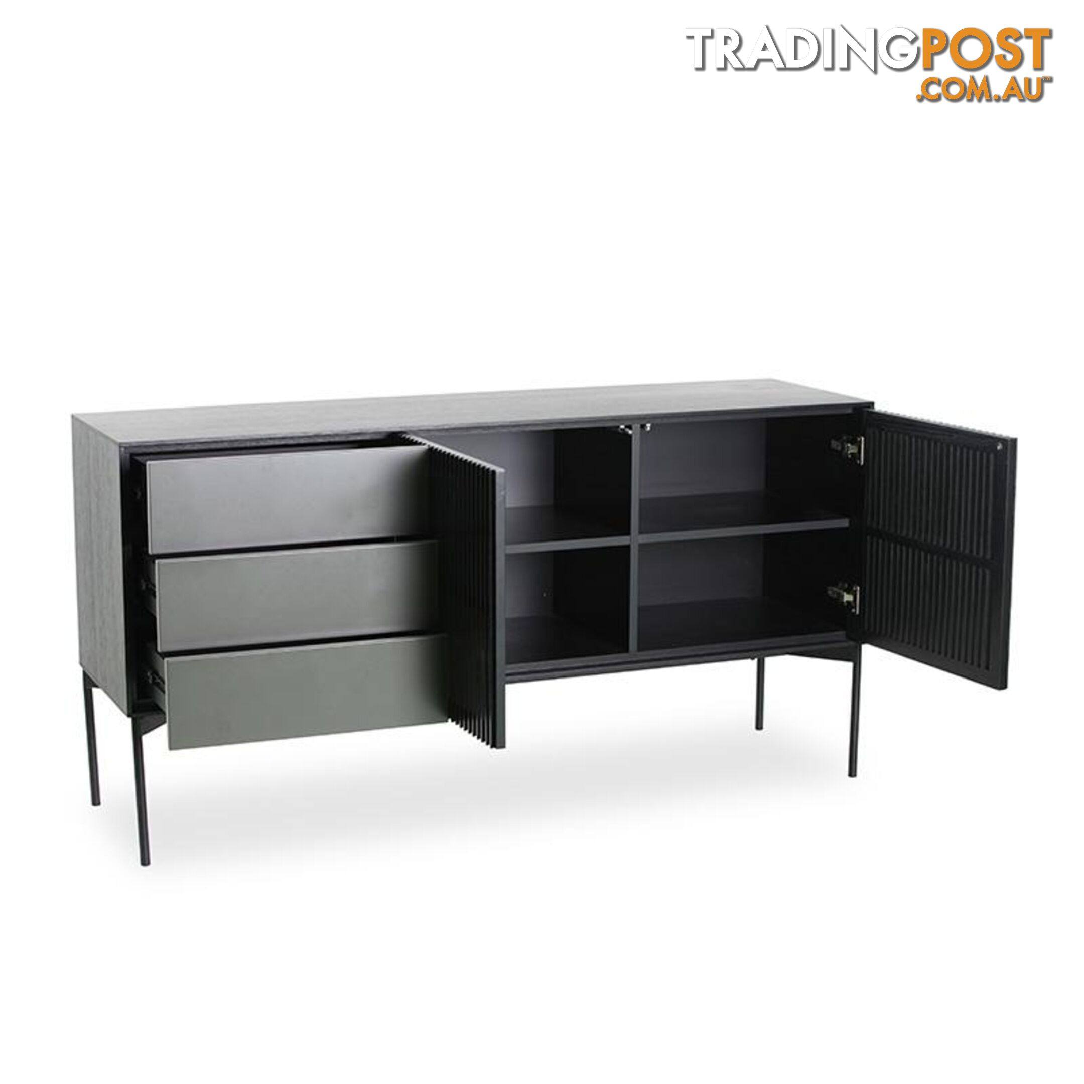 SEGAN Sideboard 160cm - Black - DI-J9695 - 9334719002019