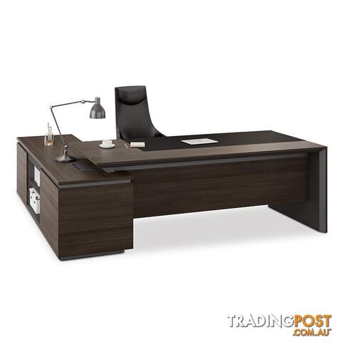 CARTER Executive Office Desk with Right Return 2.2M - Coffee & Charcoal - MF-22MKD164 - 9334719001302