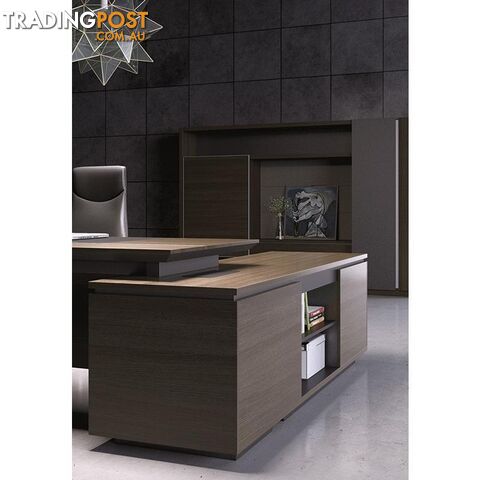 CARTER Executive Office Desk with Right Return 2.2M - Coffee & Charcoal - MF-22MKD164 - 9334719001302