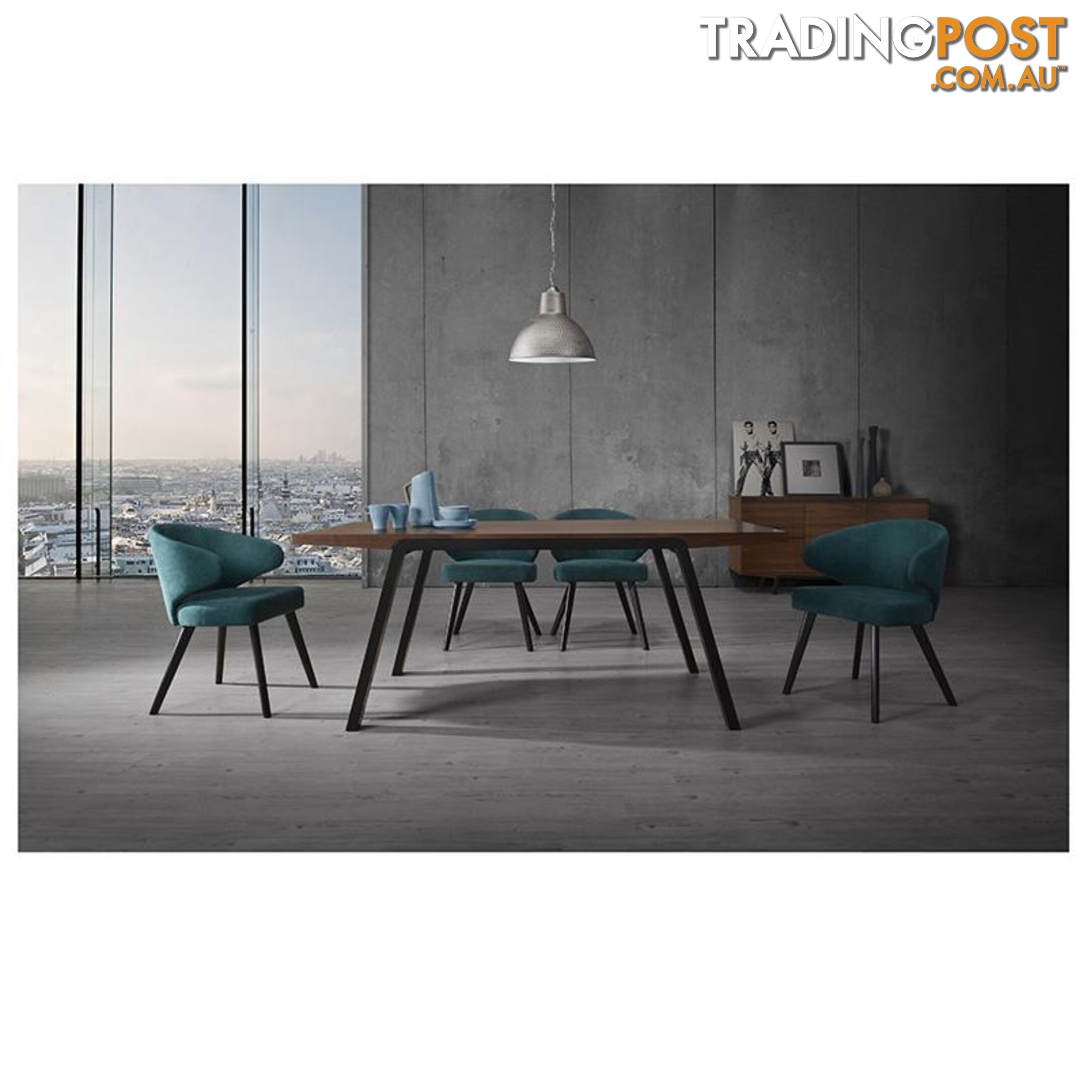 ANNIKA Dining Chair - Teal & Black - MI-C629 - 9334719006673