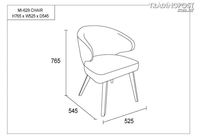 ANNIKA Dining Chair - Teal & Black - MI-C629 - 9334719006673