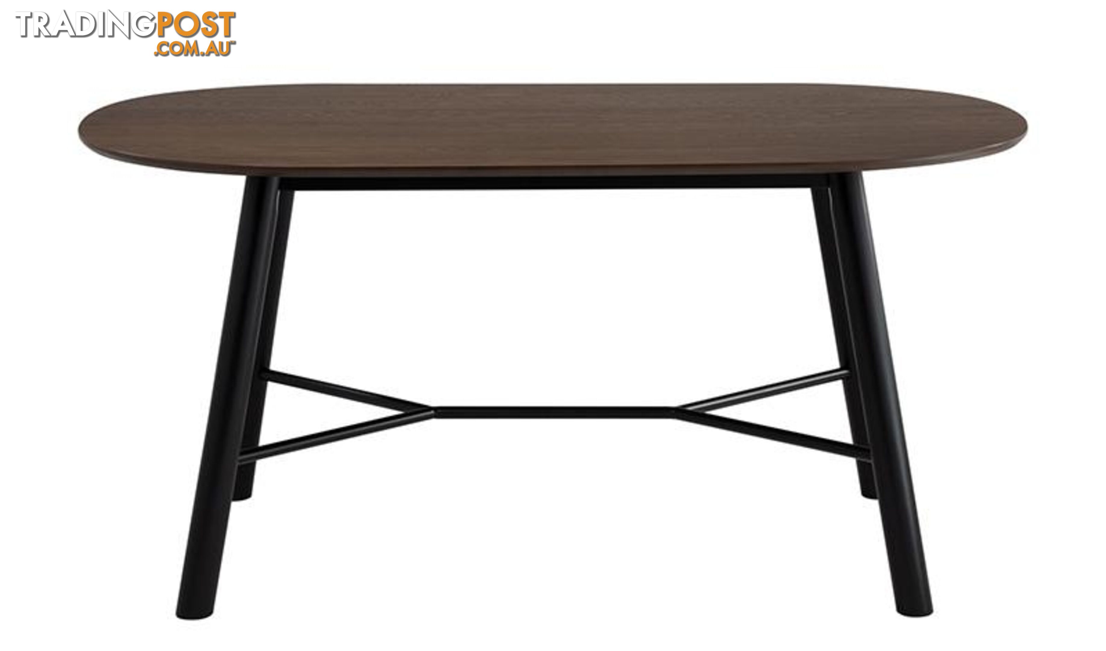 HAROLD Dining Table 160cm - Black & Walnut - 145093 - 9334719000688