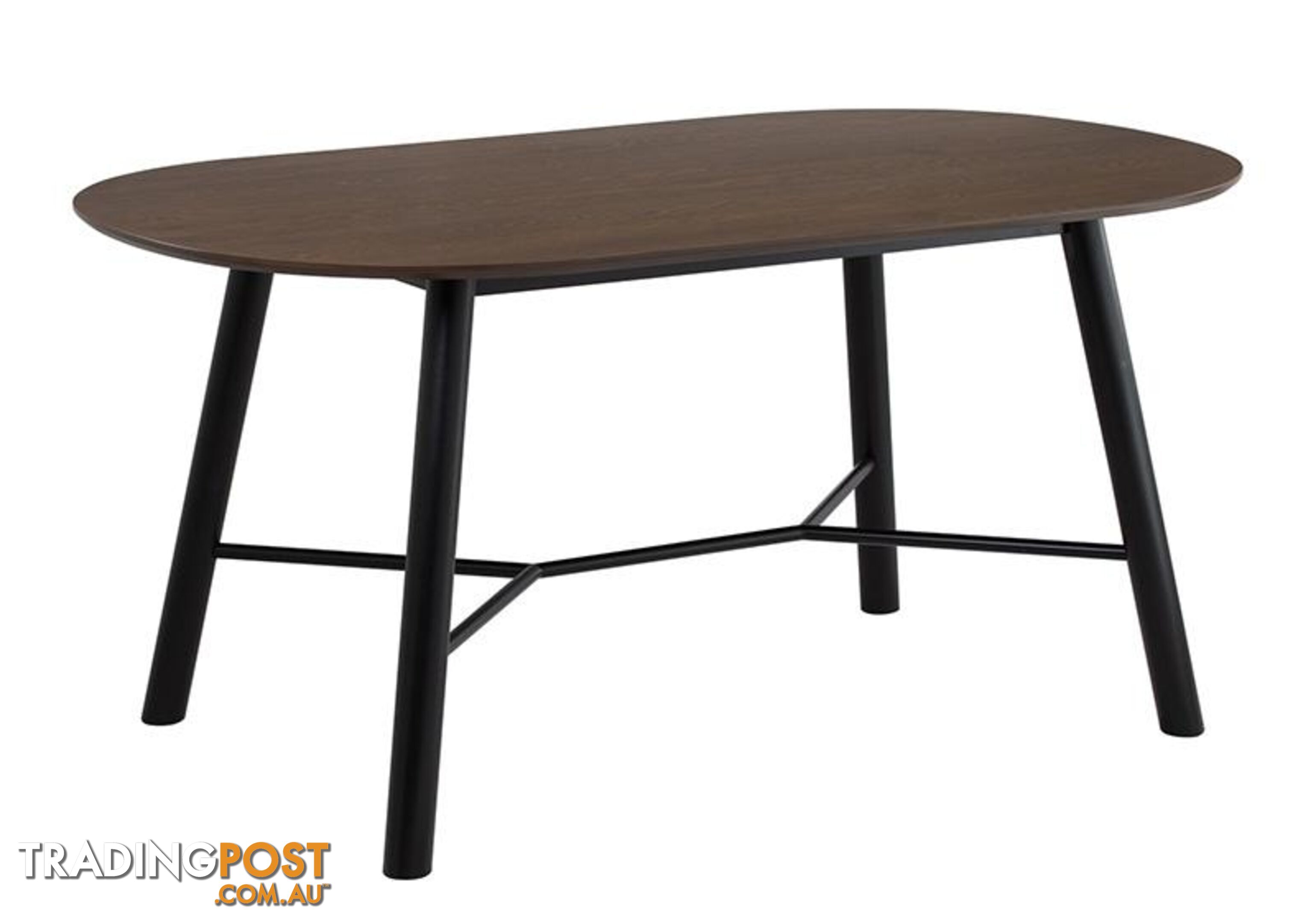 HAROLD Dining Table 160cm - Black & Walnut - 145093 - 9334719000688