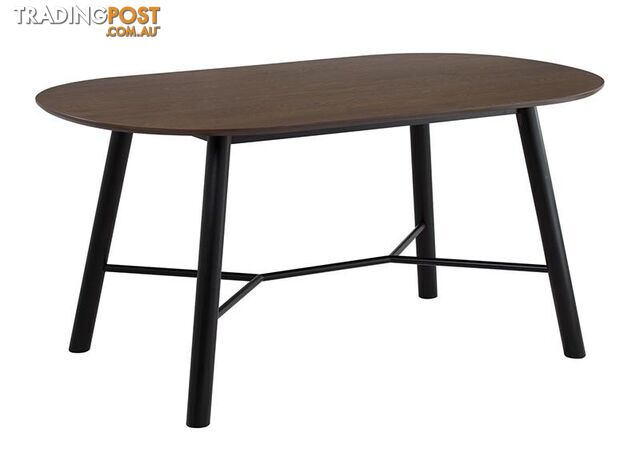 HAROLD Dining Table 160cm - Black & Walnut - 145093 - 9334719000688