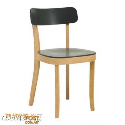 Orly Wooden Chair in Natural and Charcoal Grey