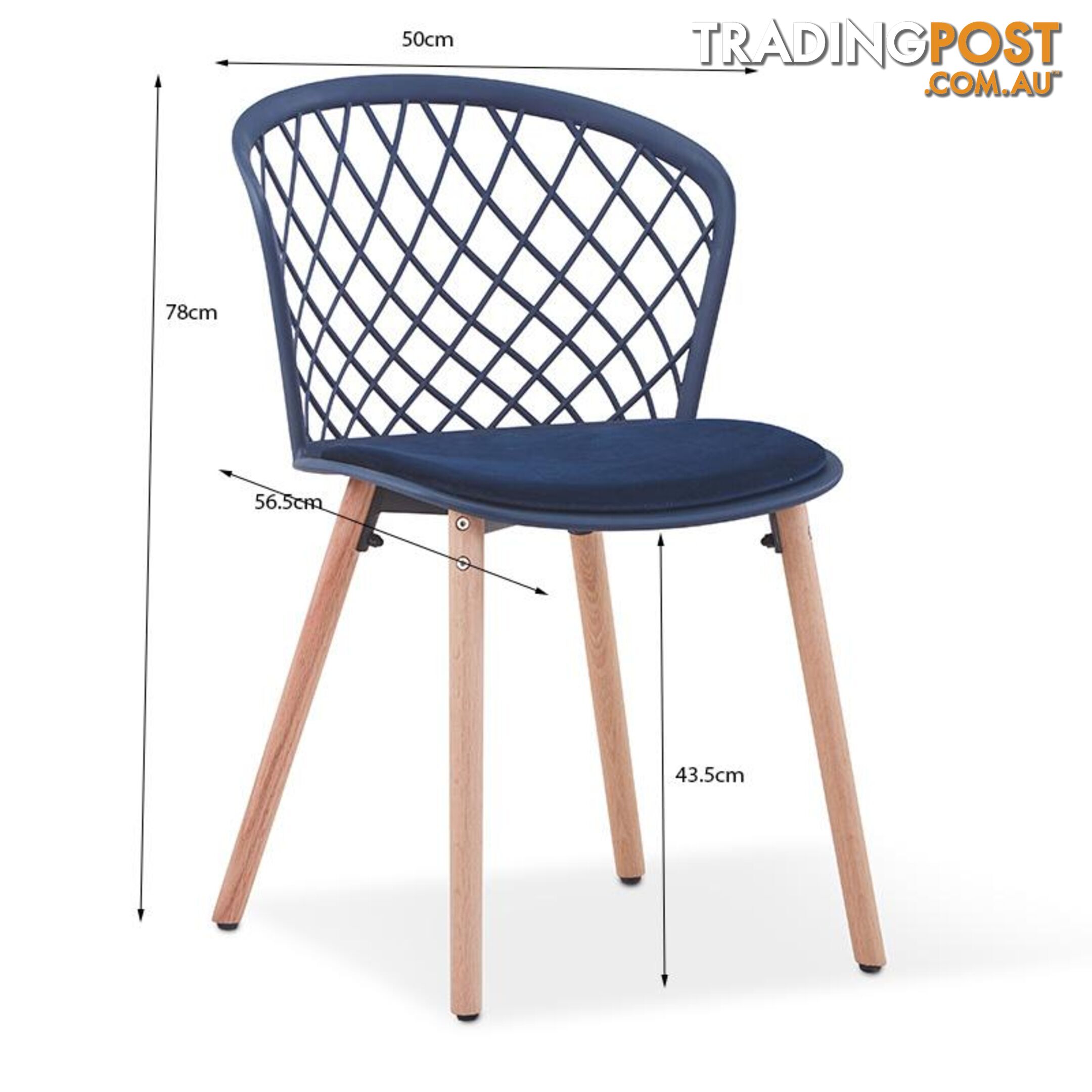 ATALIA Dining Chair - Blue - DT-C1243A-77 - 9334719002088