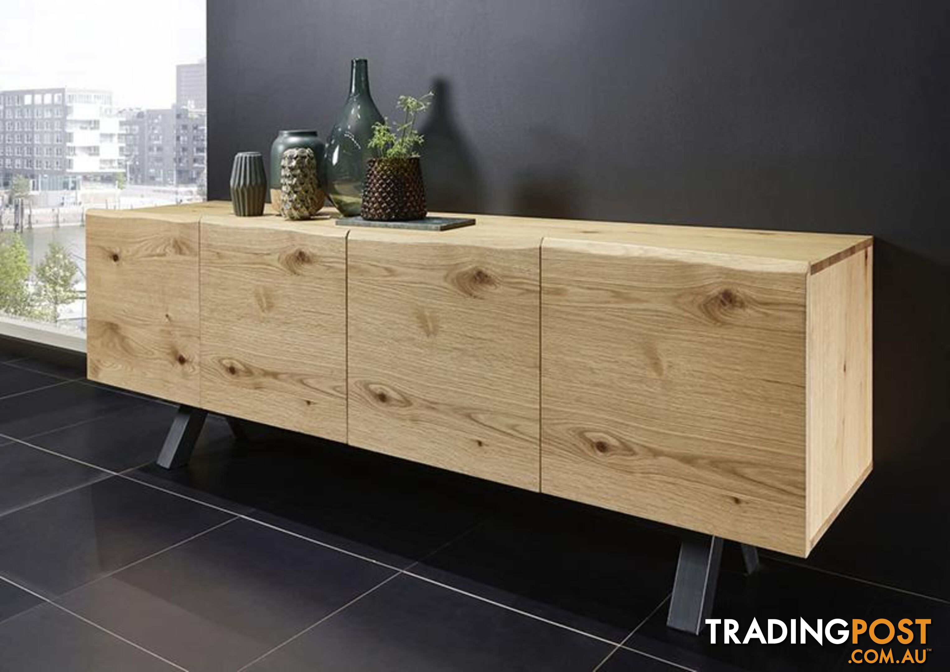 OLIVETO Sideboard  200cm - Brown & Black - 37682650 - 5704745072722