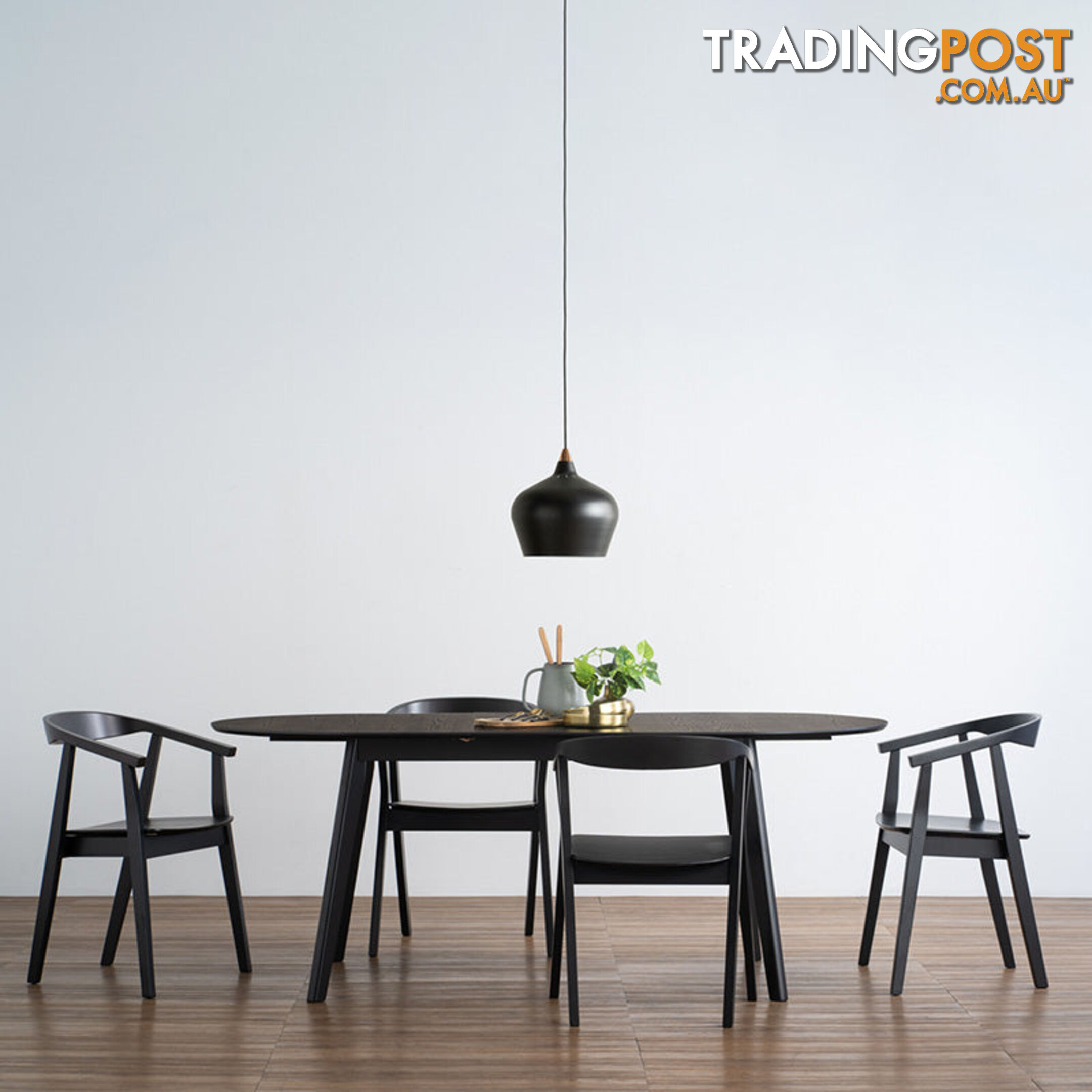 WERNER Extendable Dining Table 150-195cm - Black - 146093 - 9334719012223