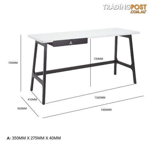 MOREY Study Desk - White & Black - 1349033 - 9334719005348