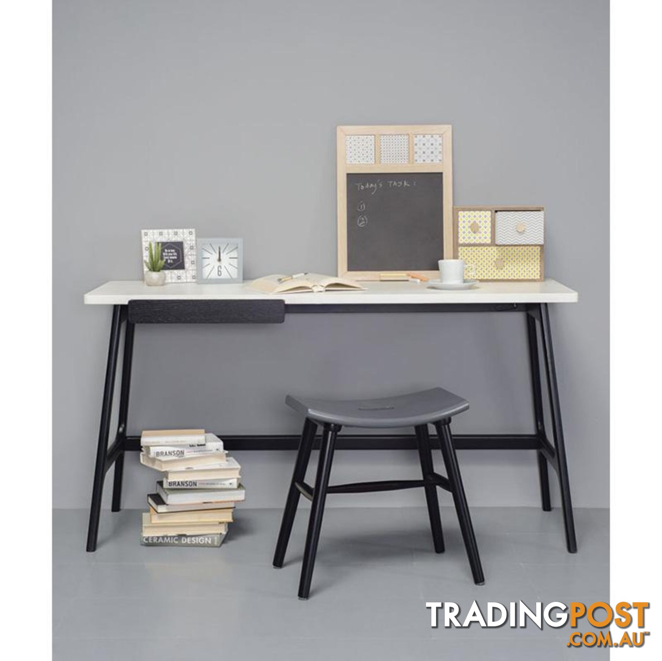 MOREY Study Desk - White & Black - 1349033 - 9334719005348