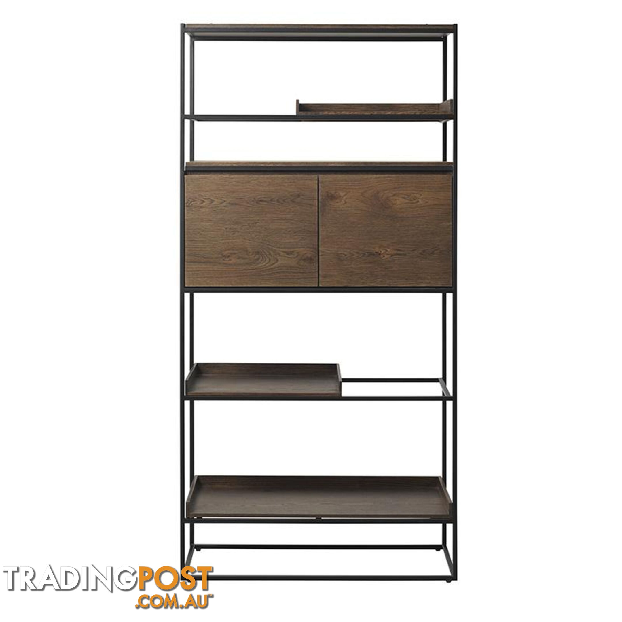 RIVOLI Display Unit 1.8M - Smoked Oak & Black - 40833020 - 5704745088433