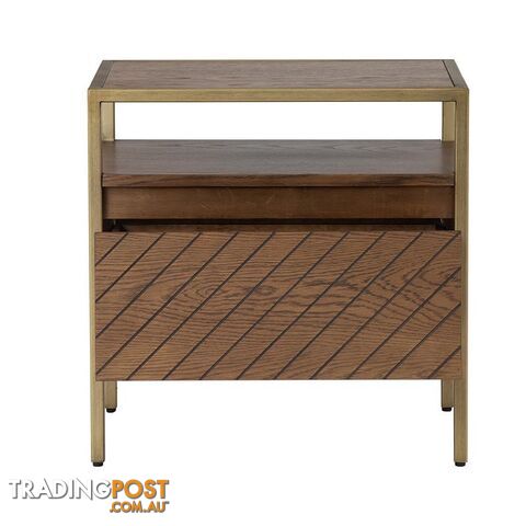 WILLINGHAM Bedside Table - Brass & Wood - 151019 - 9334719000718