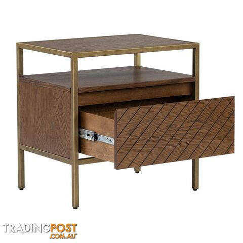 WILLINGHAM Bedside Table - Brass & Wood - 151019 - 9334719000718