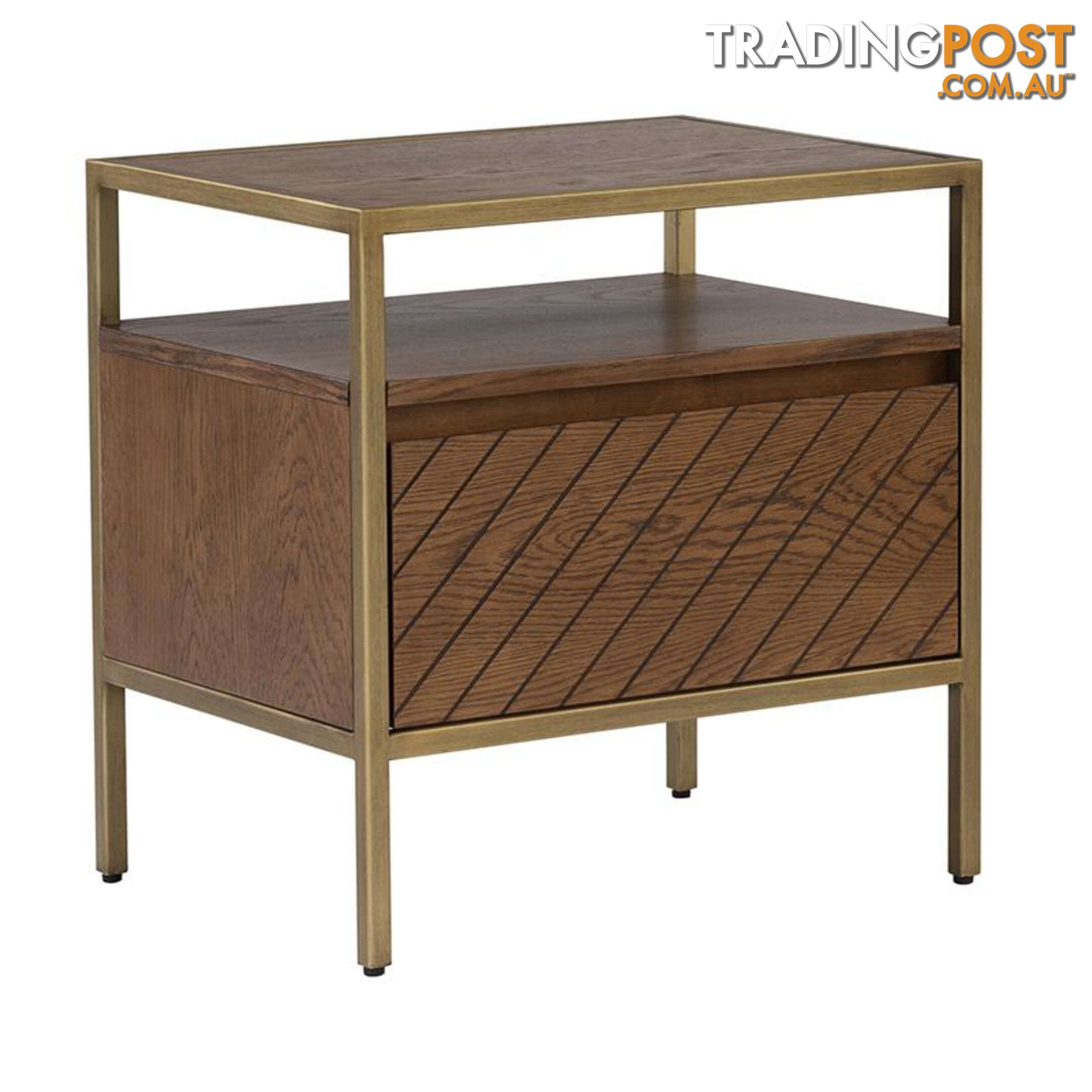 WILLINGHAM Bedside Table - Brass & Wood - 151019 - 9334719000718