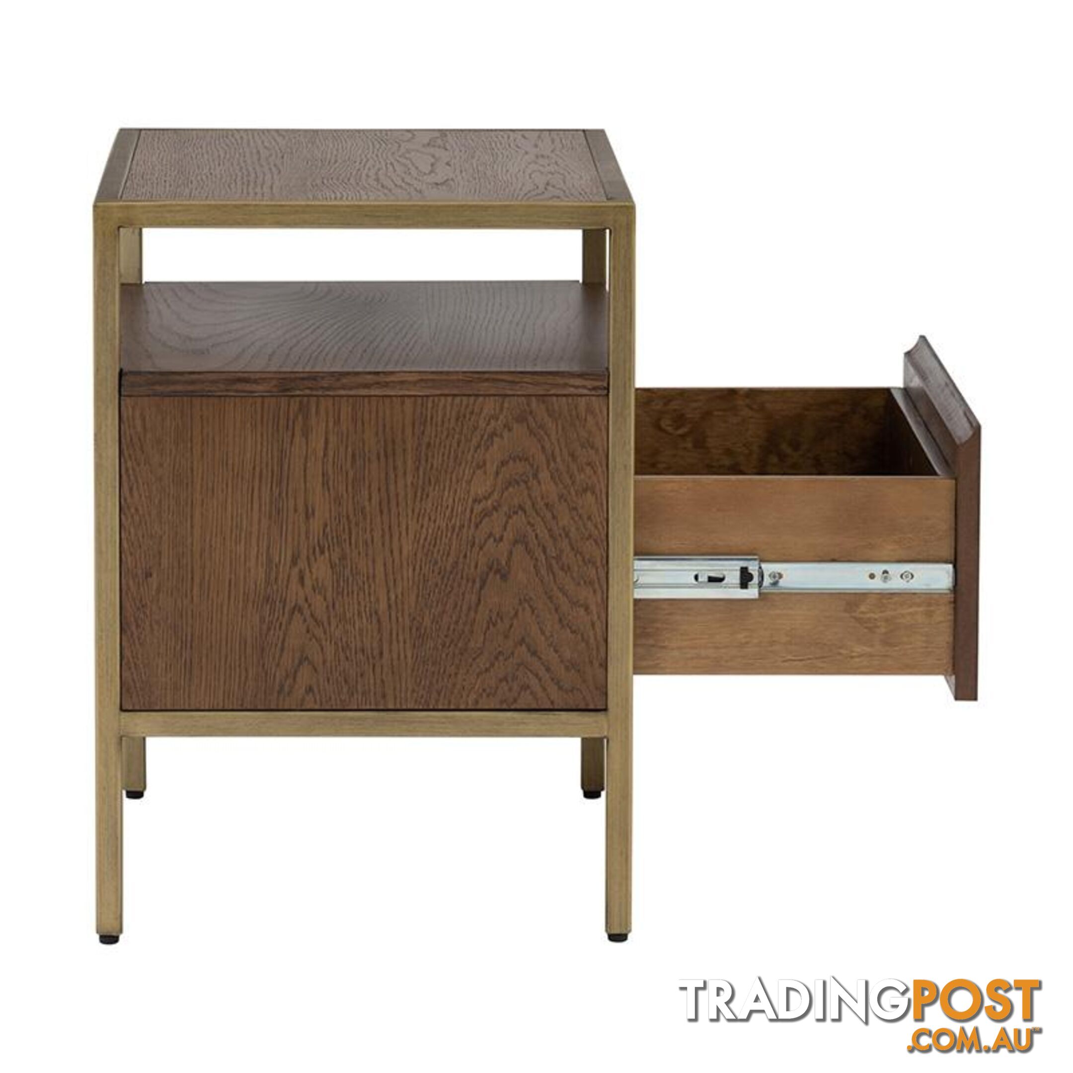 WILLINGHAM Bedside Table - Brass & Wood - 151019 - 9334719000718