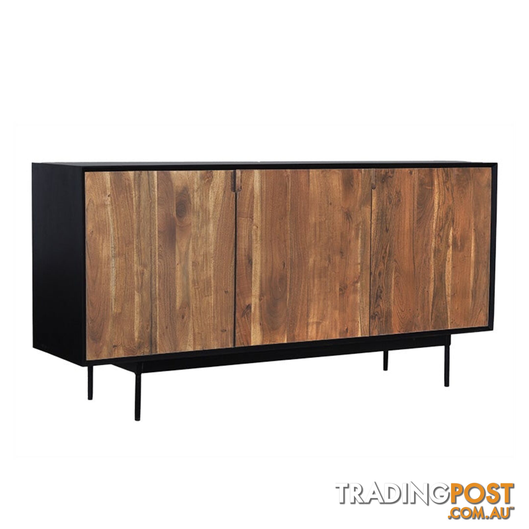 NAKITA Sideboard 160 cm Solid Acacia Wood - Honey & Black - LX-2102 - 9334719011950