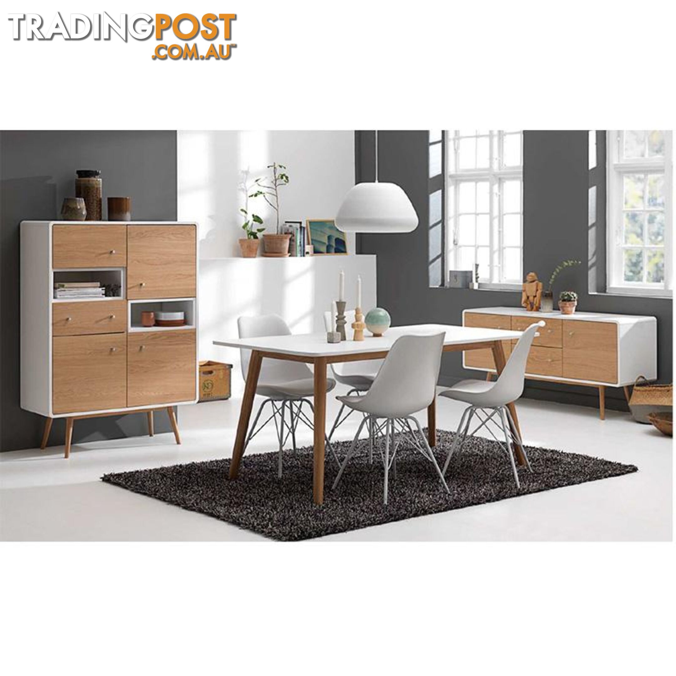 KAISU Sideboard 150cm -  Natural & White - 36442260 - 5704745070797