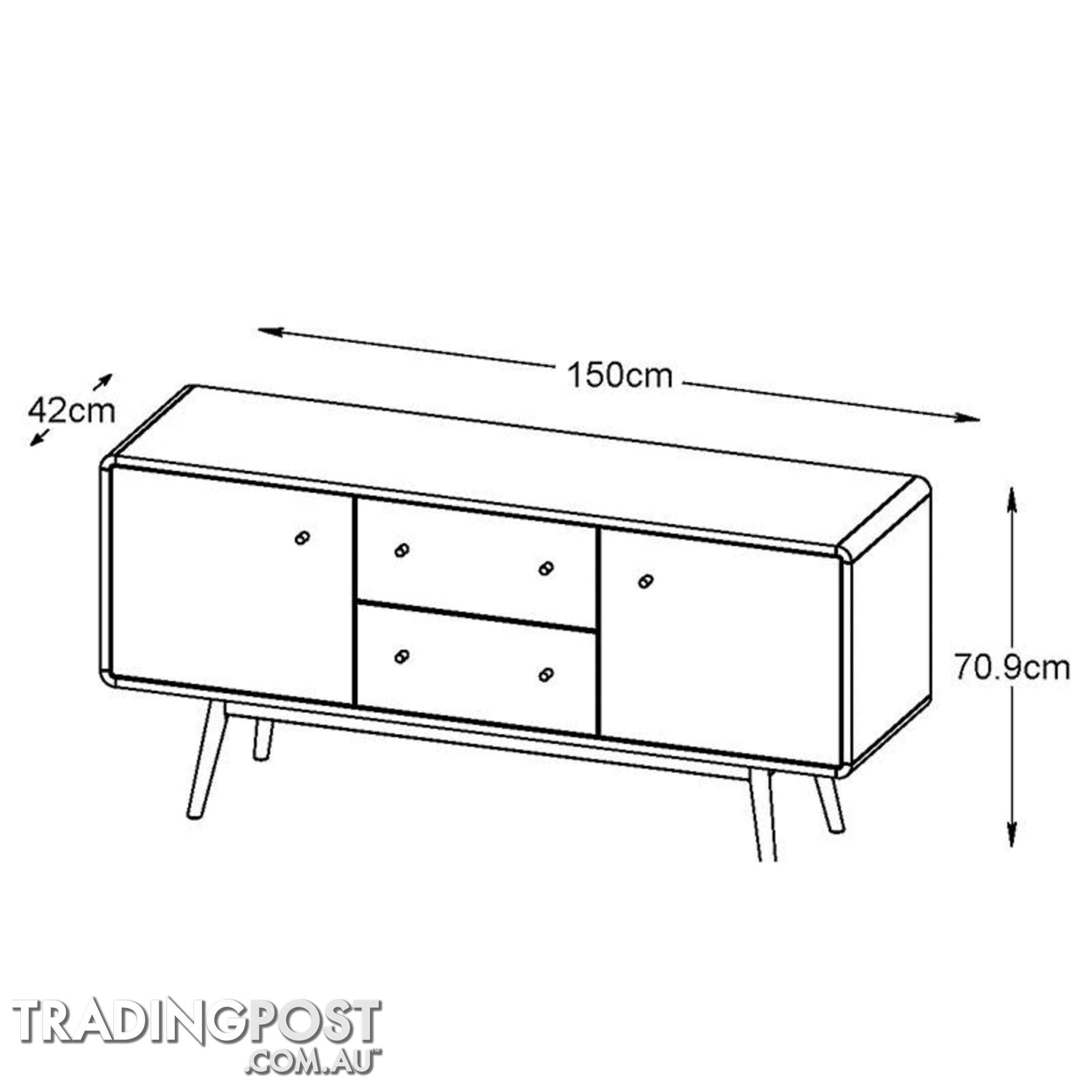 KAISU Sideboard 150cm -  Natural & White - 36442260 - 5704745070797