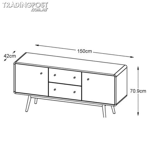 KAISU Sideboard 150cm -  Natural & White - 36442260 - 5704745070797