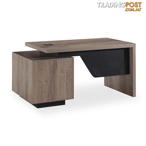 KELLEN Executive Desk with Right Return 1.6-1.8M - Warm Oak & Black - WF-M2508-R - 9334719011509