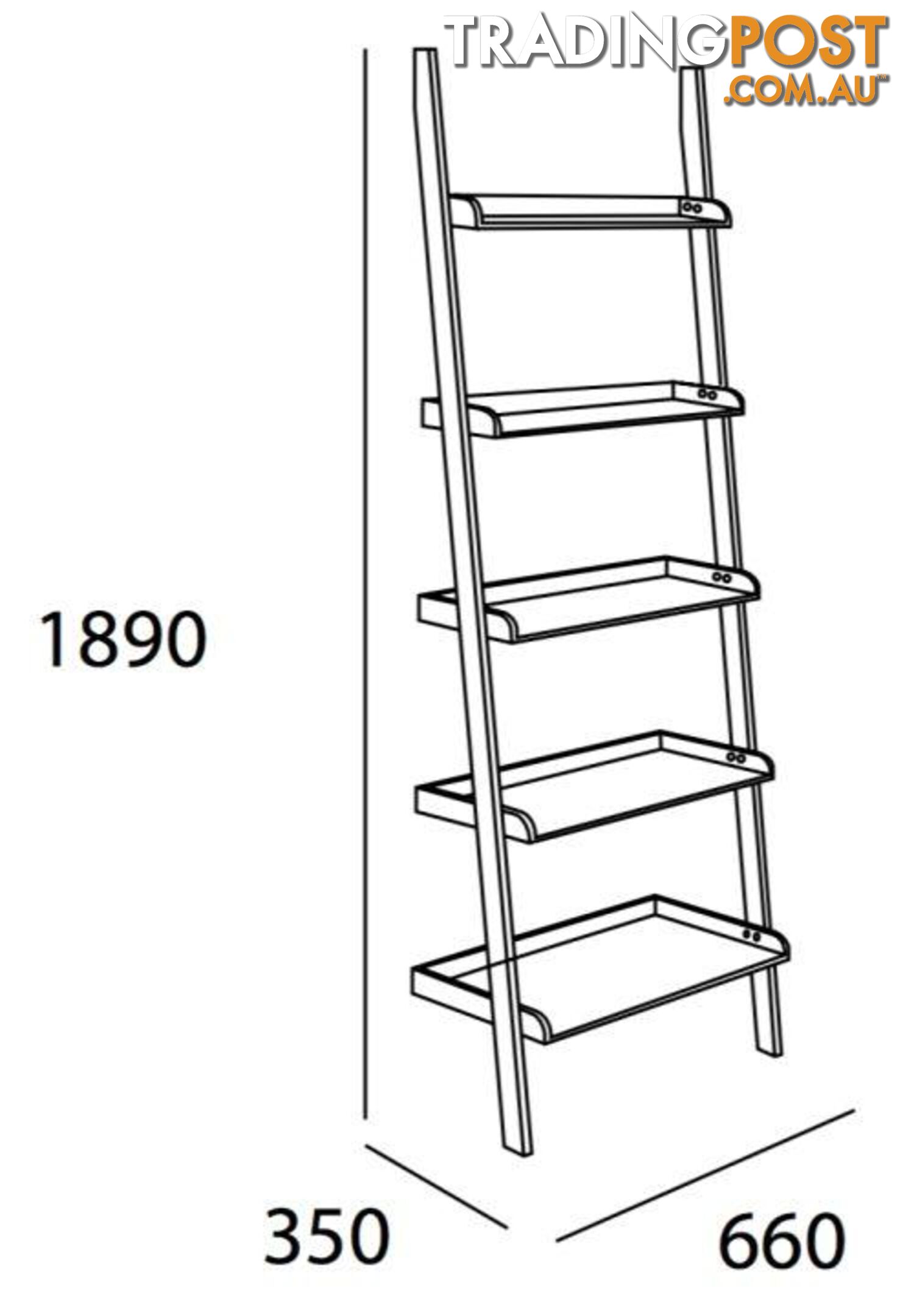 MILT Leaning Bookcase - Natural Oak - 526002 - 9334719009308