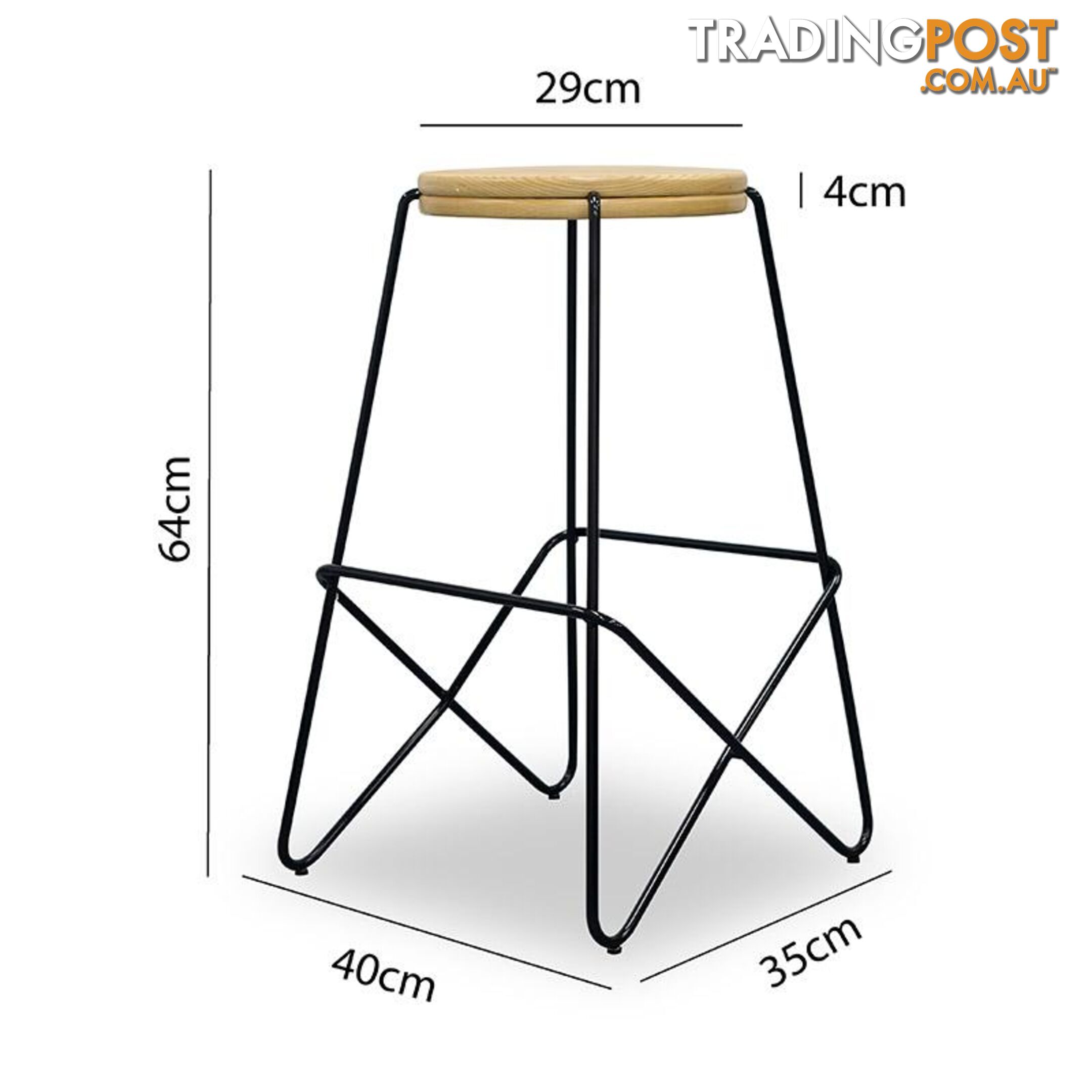 STARK Wooden Topped  Counter Stool - HL-MK5661 - 9334719002484