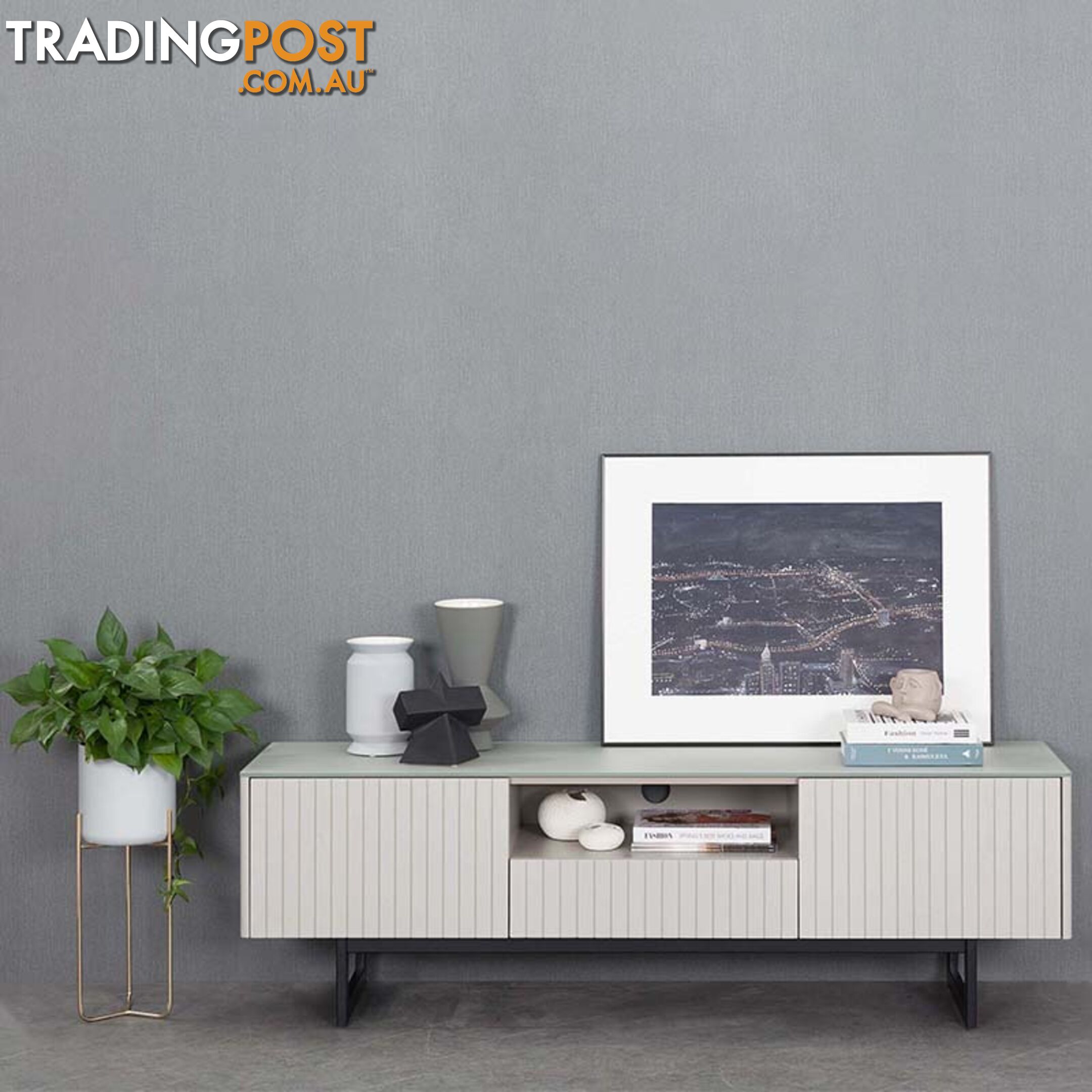 AKARI Entertainment TV Unit 160cm - Light Grey - DI-J9750 - 9334719011844