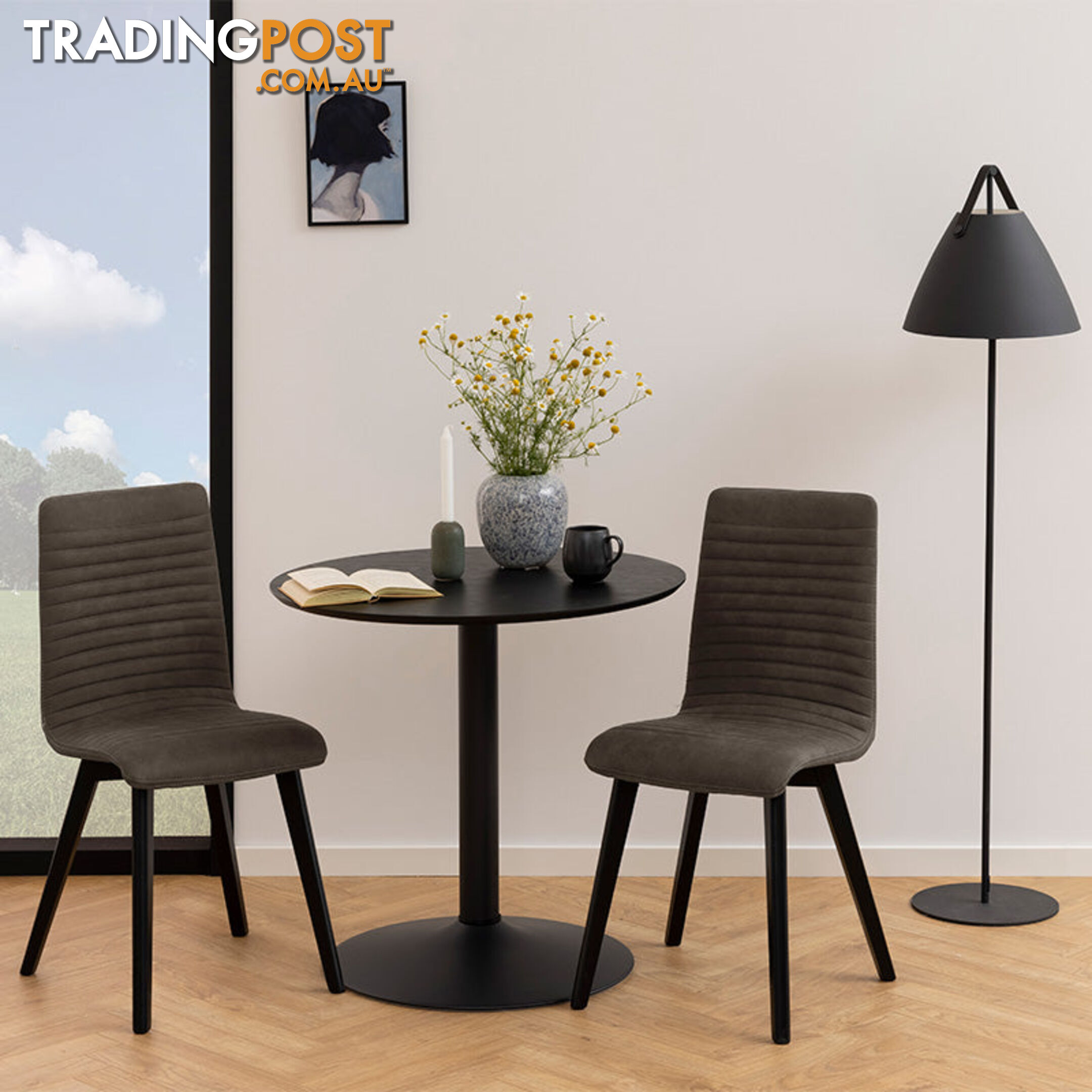 TITAN Round Dining Table 80cm - Black - AC-H000019796 - 5713941103420