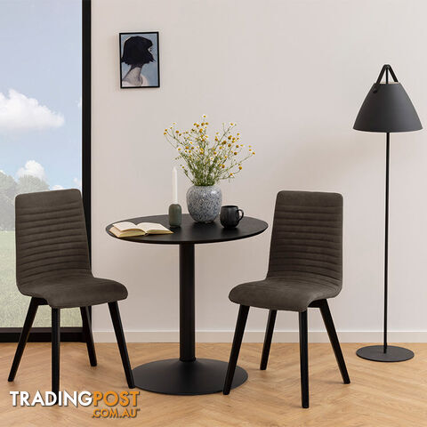 TITAN Round Dining Table 80cm - Black - AC-H000019796 - 5713941103420